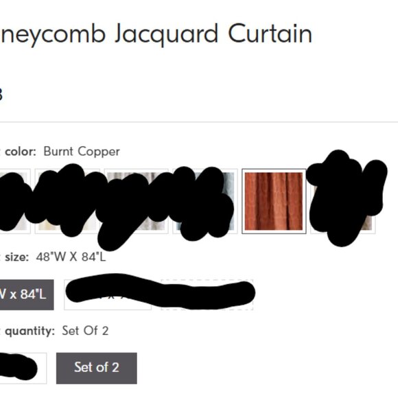 Set of 2 West Elm Honeycomb Jacquard Curtains, Burnt Copper - Picture 3 of 4